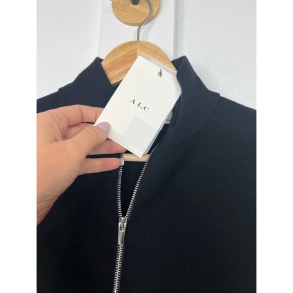 NWT A.L.C. Long Sleeve Quarter Zip Mock Neck Piper Top Fitted Black Size: Small - Picture 5 of 8